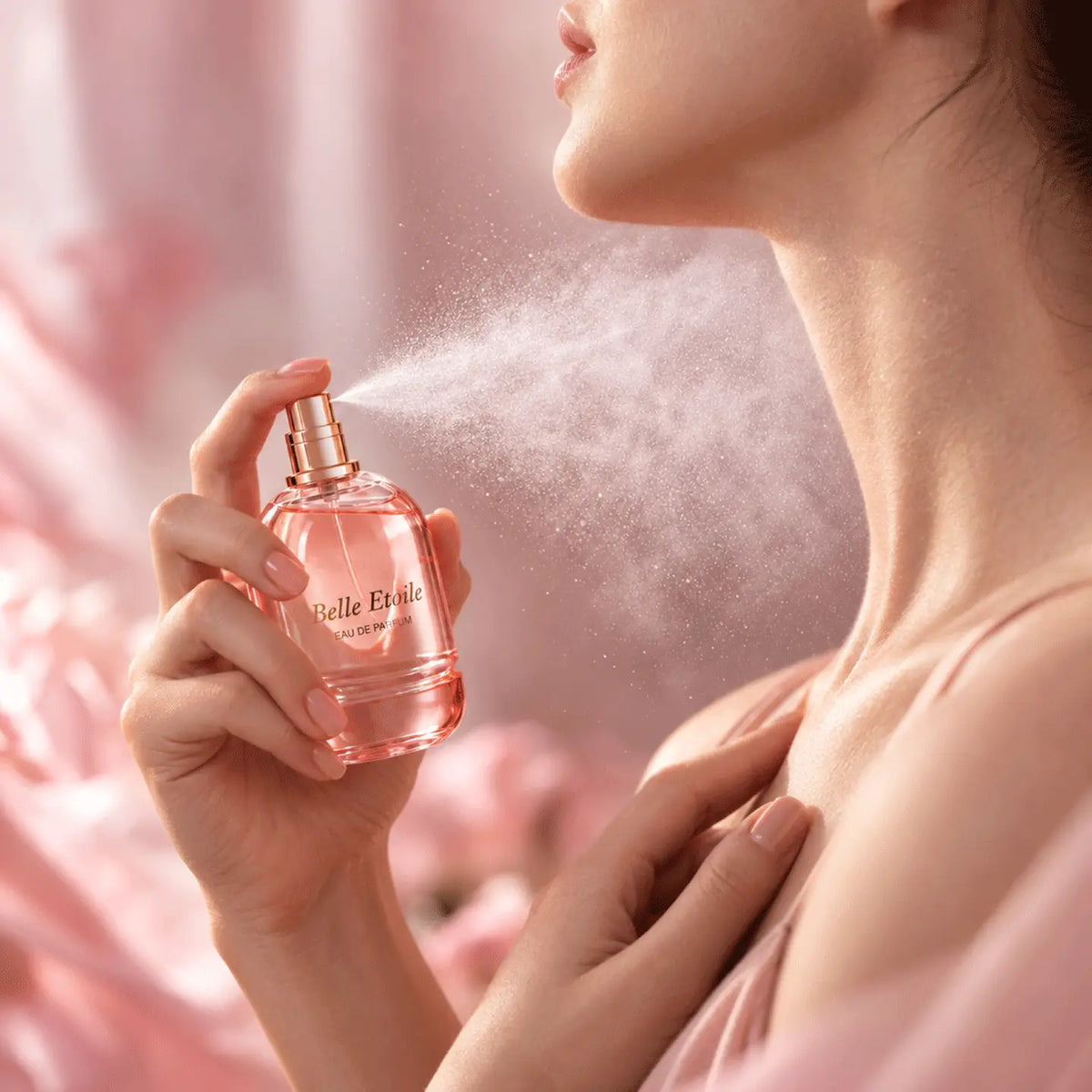 Belle Etoile for women perfume being sprayed onto a wrist