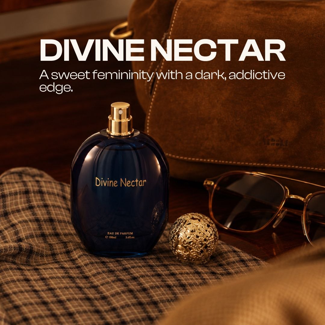 MUSHMUSH Divine Nectar Eau de Parfum 100ml for women, a luxurious feminine fragrance with “A sweet femininity with a dark, addictive edge.”