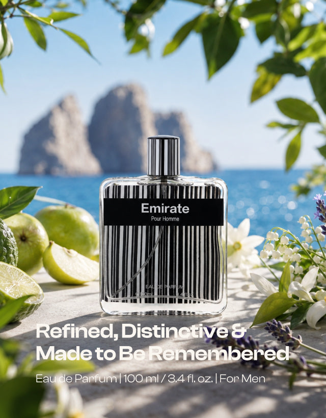 MUSHMUSH Emirate Pour Homme EDP 100ml, premium men’s signature scent, “Refined, Distinctive & Made to Be Remembered.”
