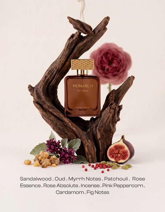 MONARCH Pour Homme EDP 100ml luxury men's fragrance with oud, woody, sandalwood & rose notes by MushMush