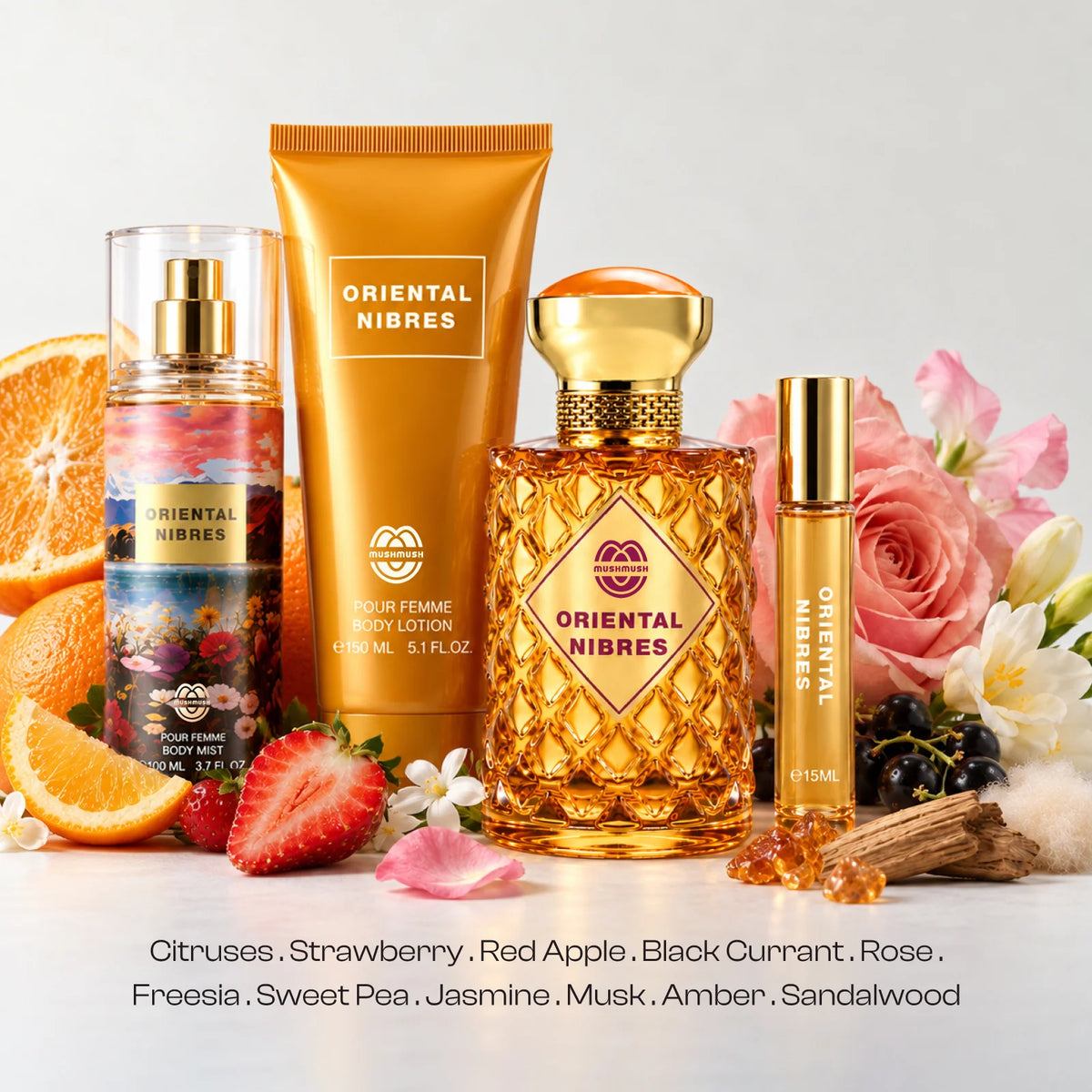 Oriental Nibres Perfume Gift Set for women. Oriental Nibres gift set with its included fragrance products